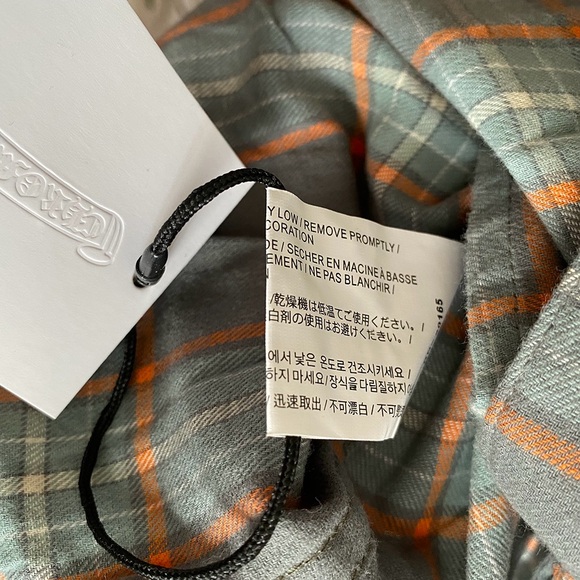 Chrome Hearts Grey Green Plaid Long Sleeve Shirt Mens Size M - Picture 5 of 6